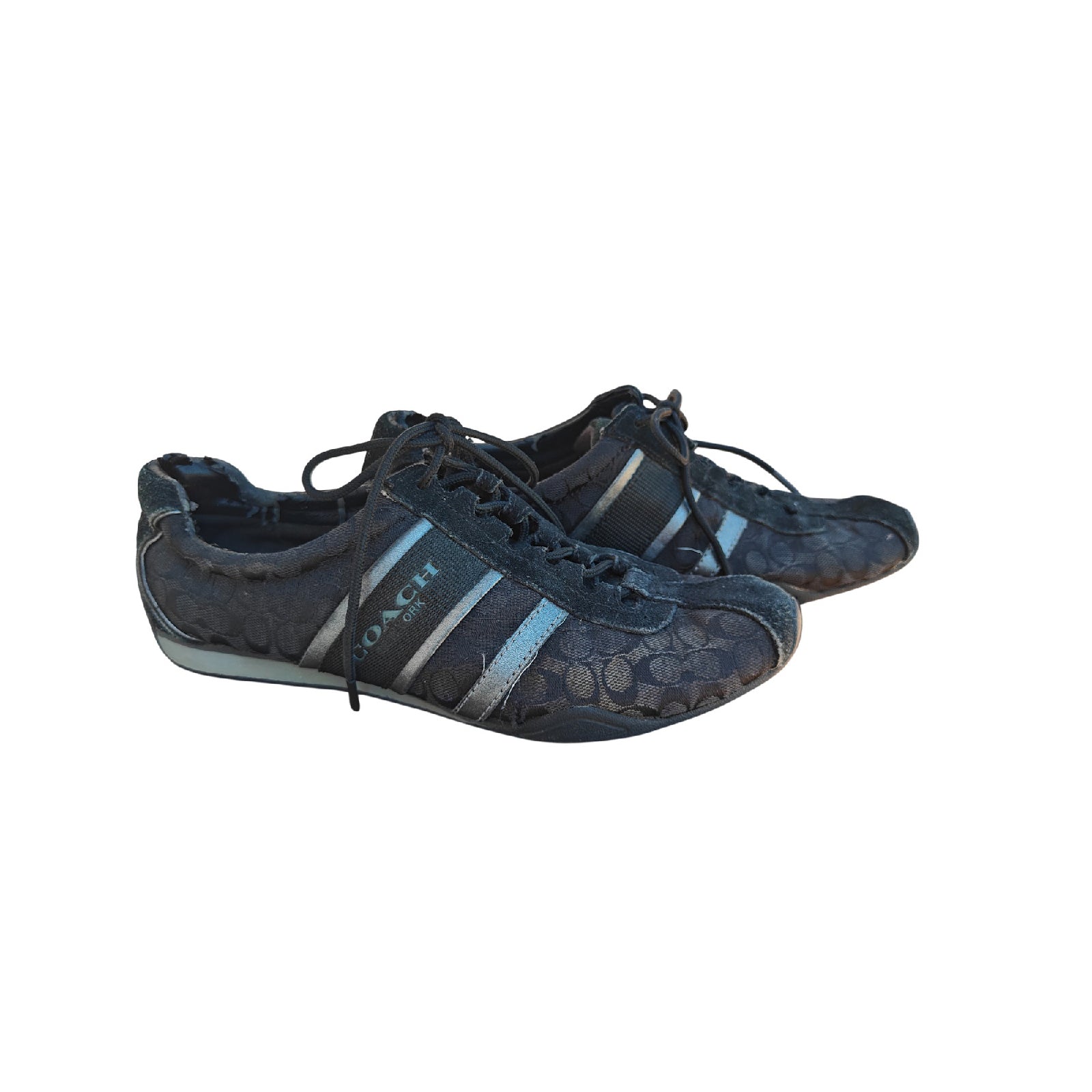 Black and Gray Signature C Sneakers