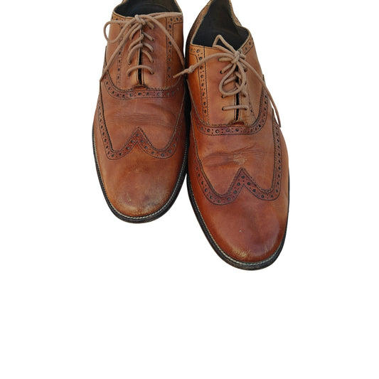 Brown Leather Wingtip Oxford Dress Shoes