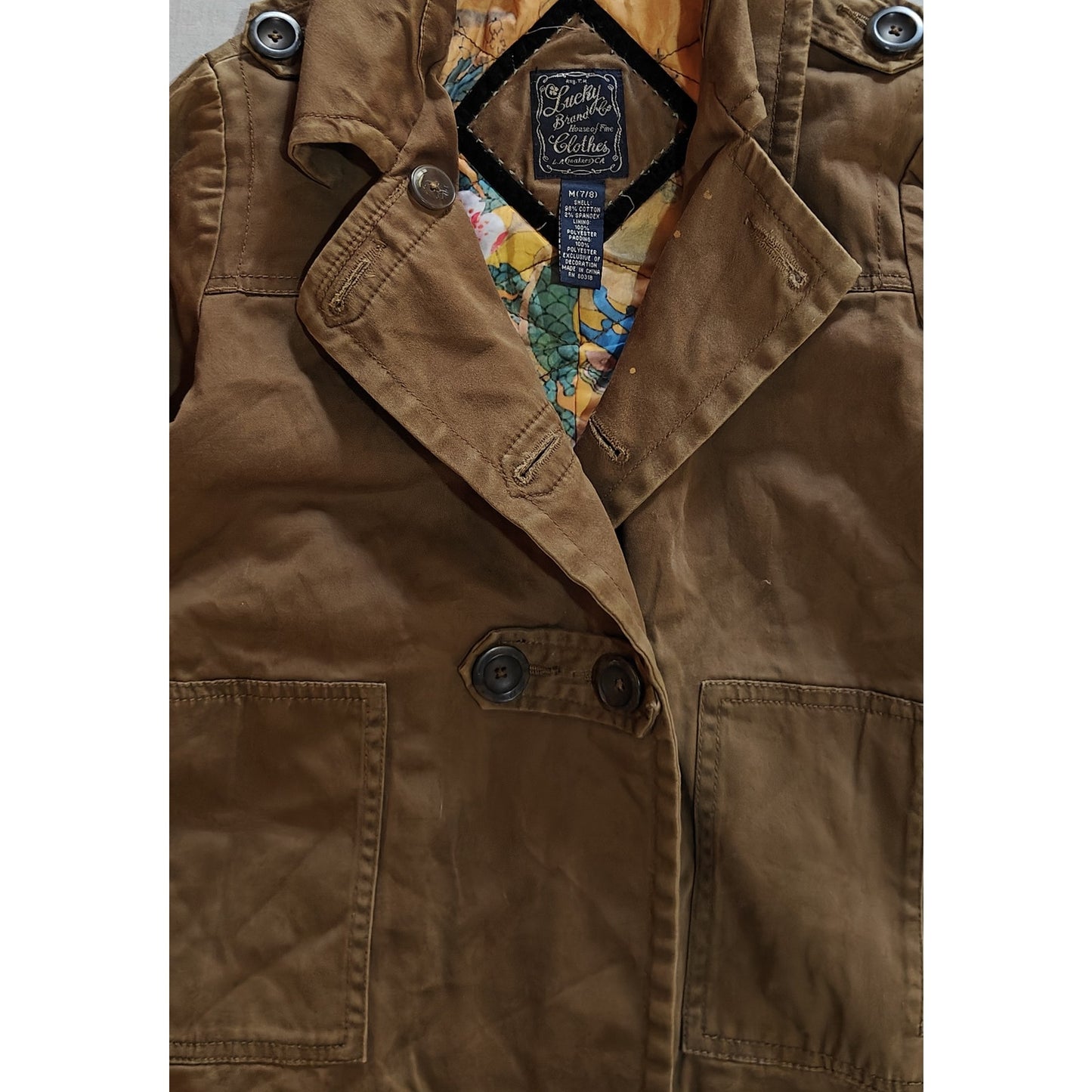 Brown Embroidered Military Jacket