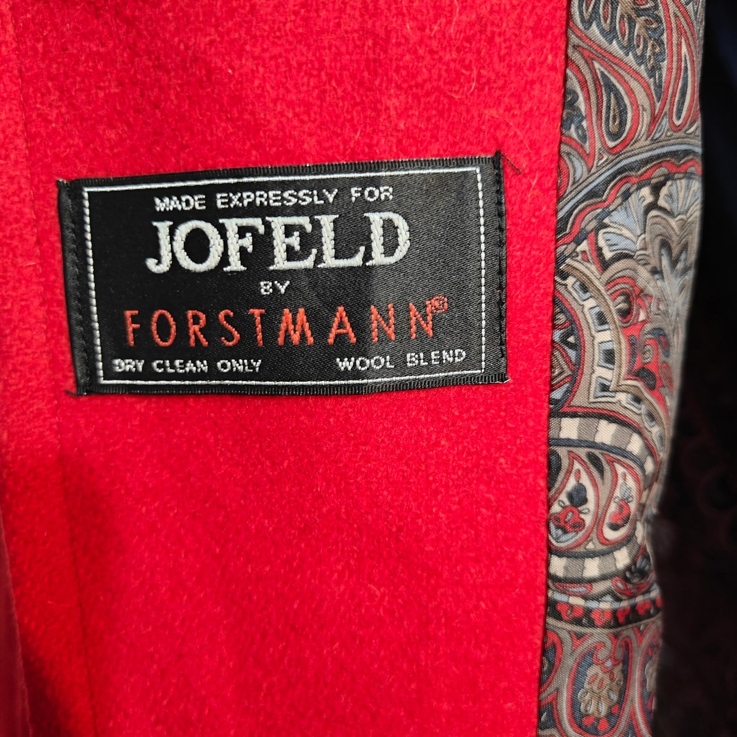 Red Vintage Wool Blend Overcoat