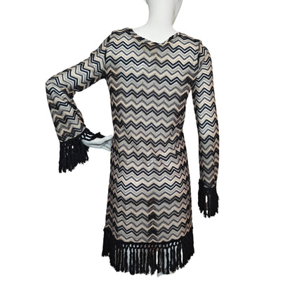 Chevron Crochet Fringe Dress 