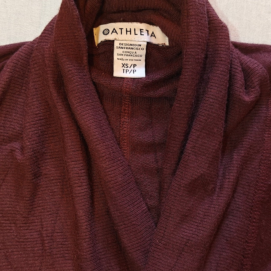 Burgundy Open Front Cardigan