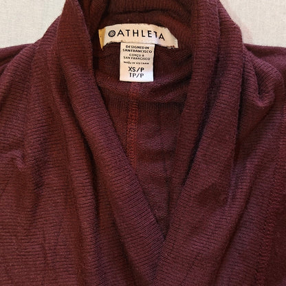 Burgundy Open Front Cardigan