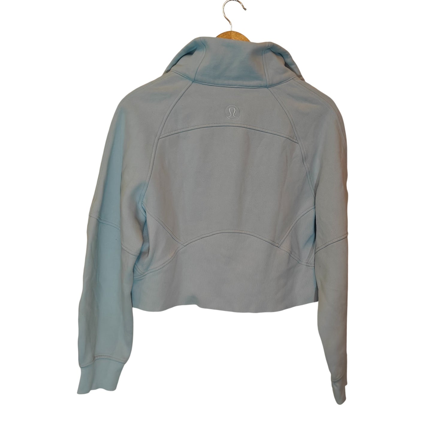 Light Blue 1/2 Zip Cropped Pullover Sweatshirt