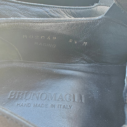 Black Leather Slip On Dress Shoes Made in Italy