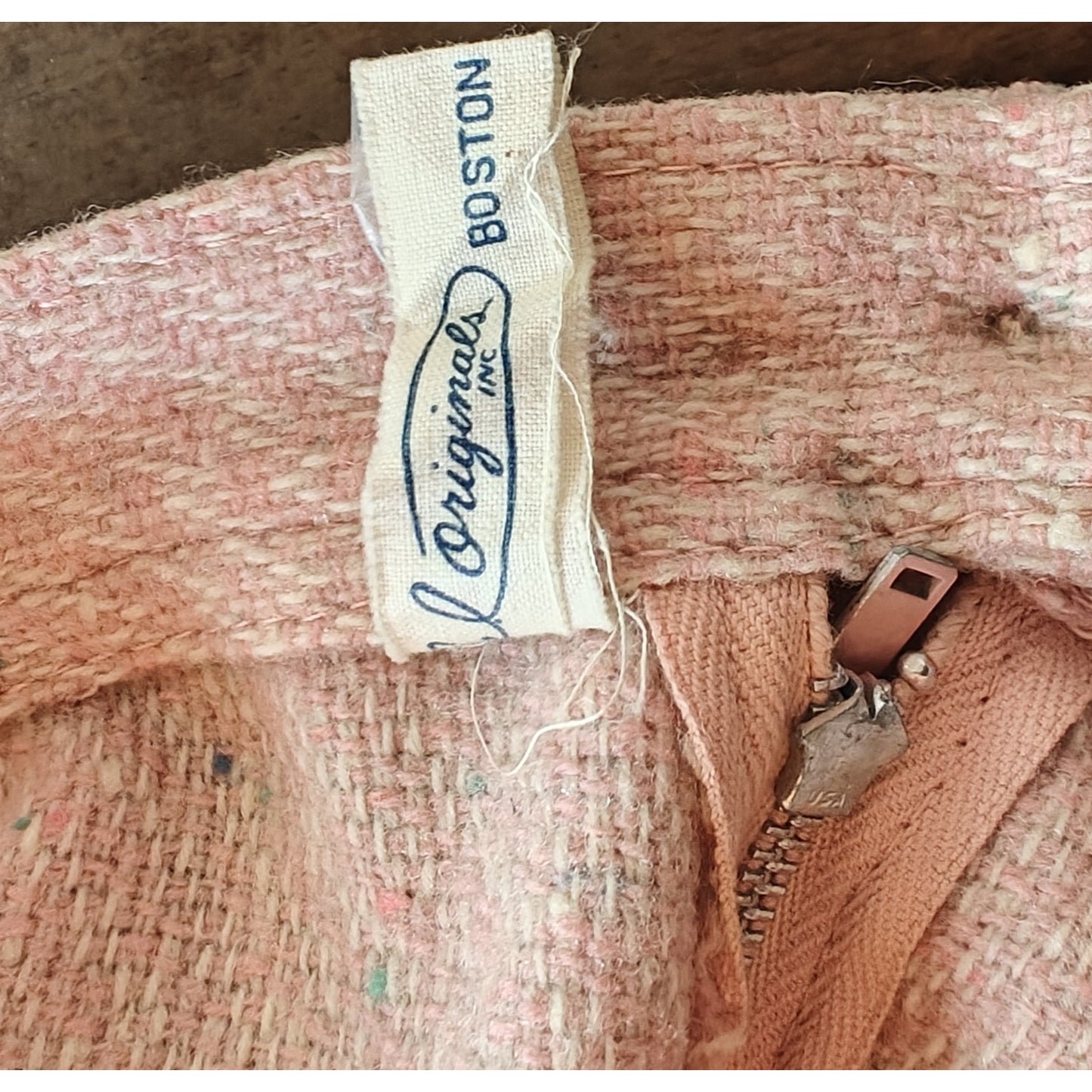 Vintage 70s Wool Tweed Midi Skirt