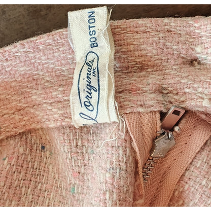 Vintage 70s Wool Tweed Midi Skirt