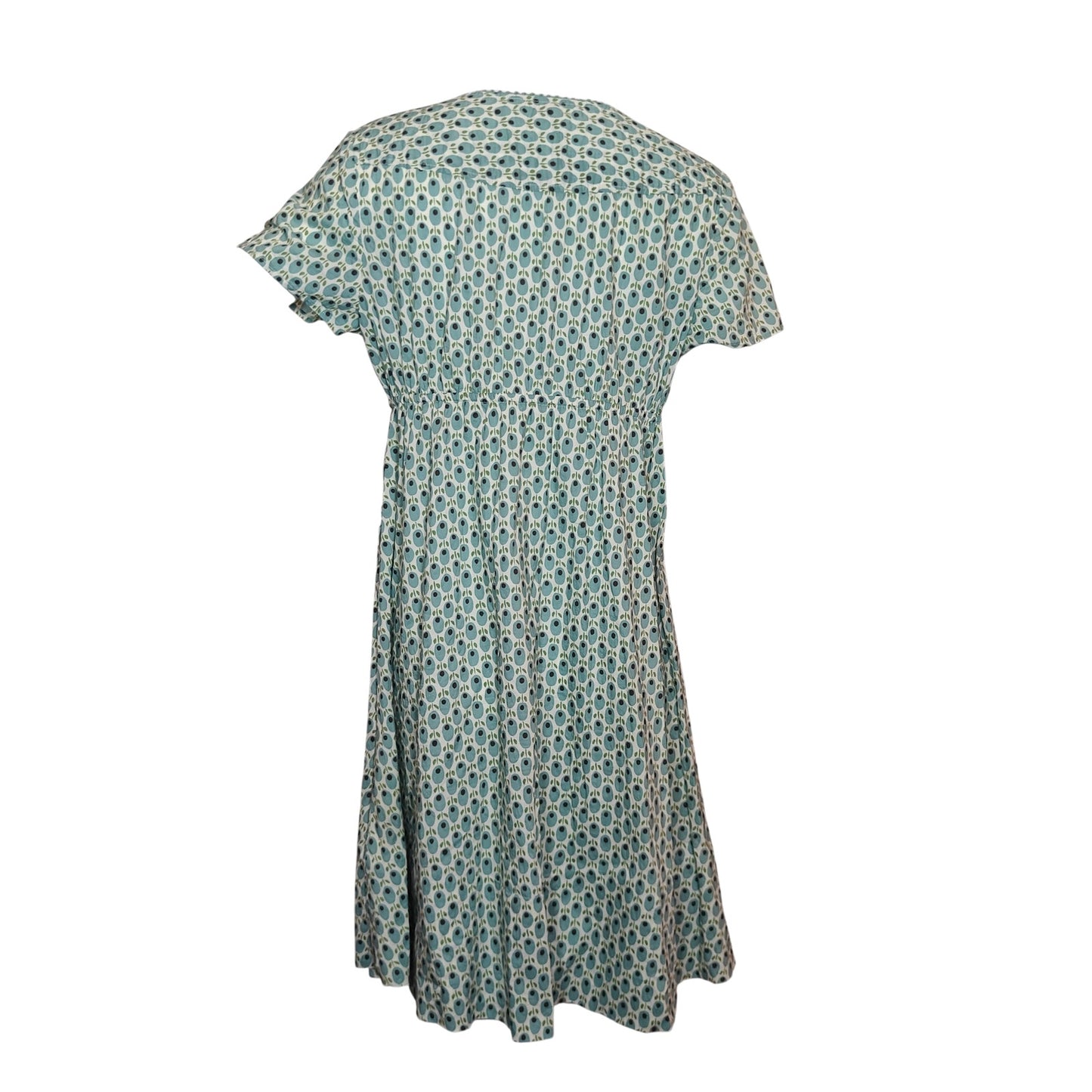 Olive Print Empire Waist Midi Dress