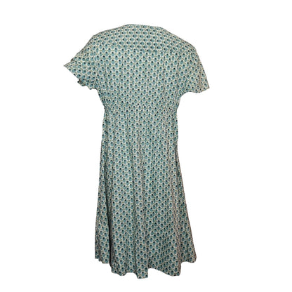 Olive Print Empire Waist Midi Dress