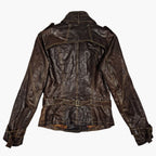 Danier Distressed Brown Leather Military Jacket
