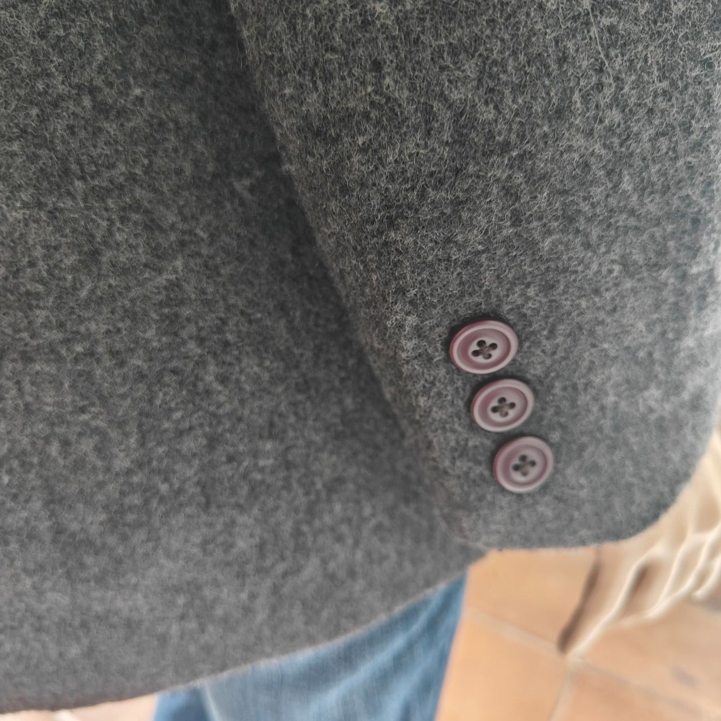 Vintage Gray Wool Blend Angora Blazer