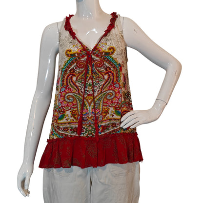 Boho Paisley Print Sleeveless Tank Top