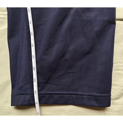 Navy Track Pants With Side Stripe and Elastic Waist