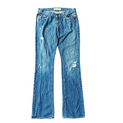 Distressed Medium Wash Flare Jeans