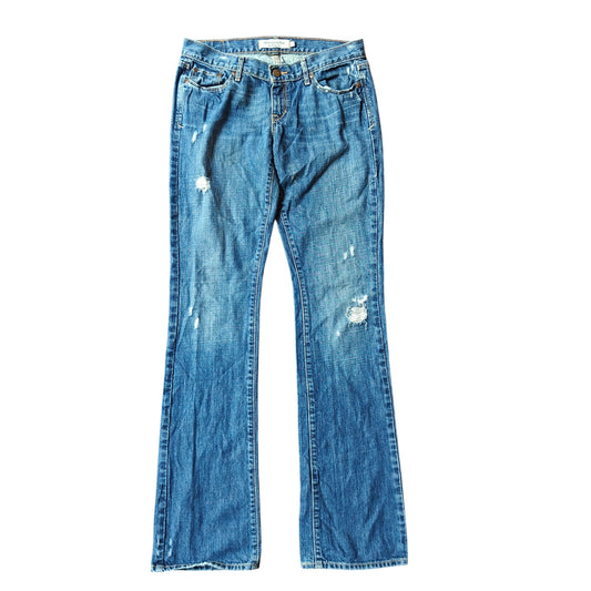 Distressed Medium Wash Flare Jeans