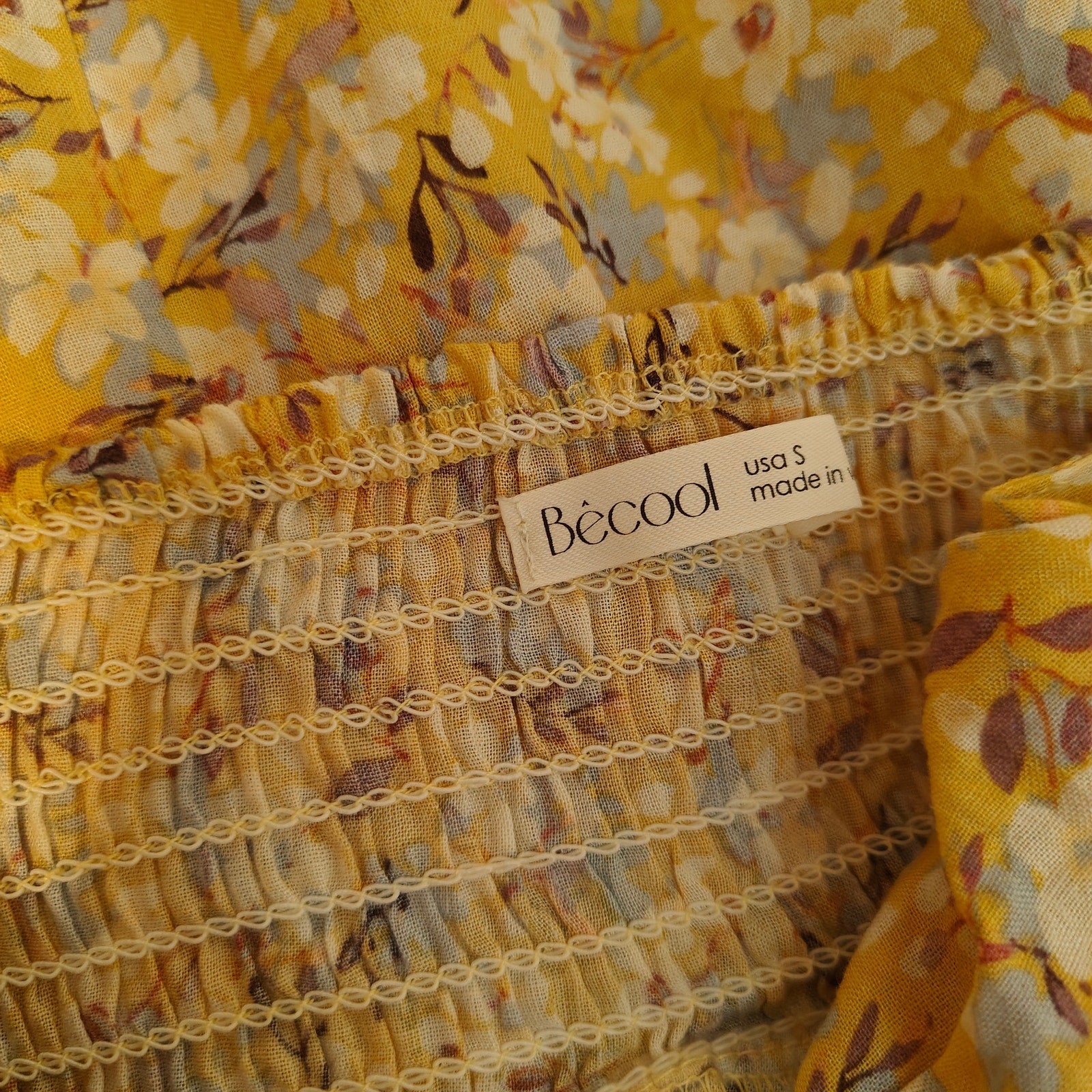 Yellow Floral Babydoll Mini Dress