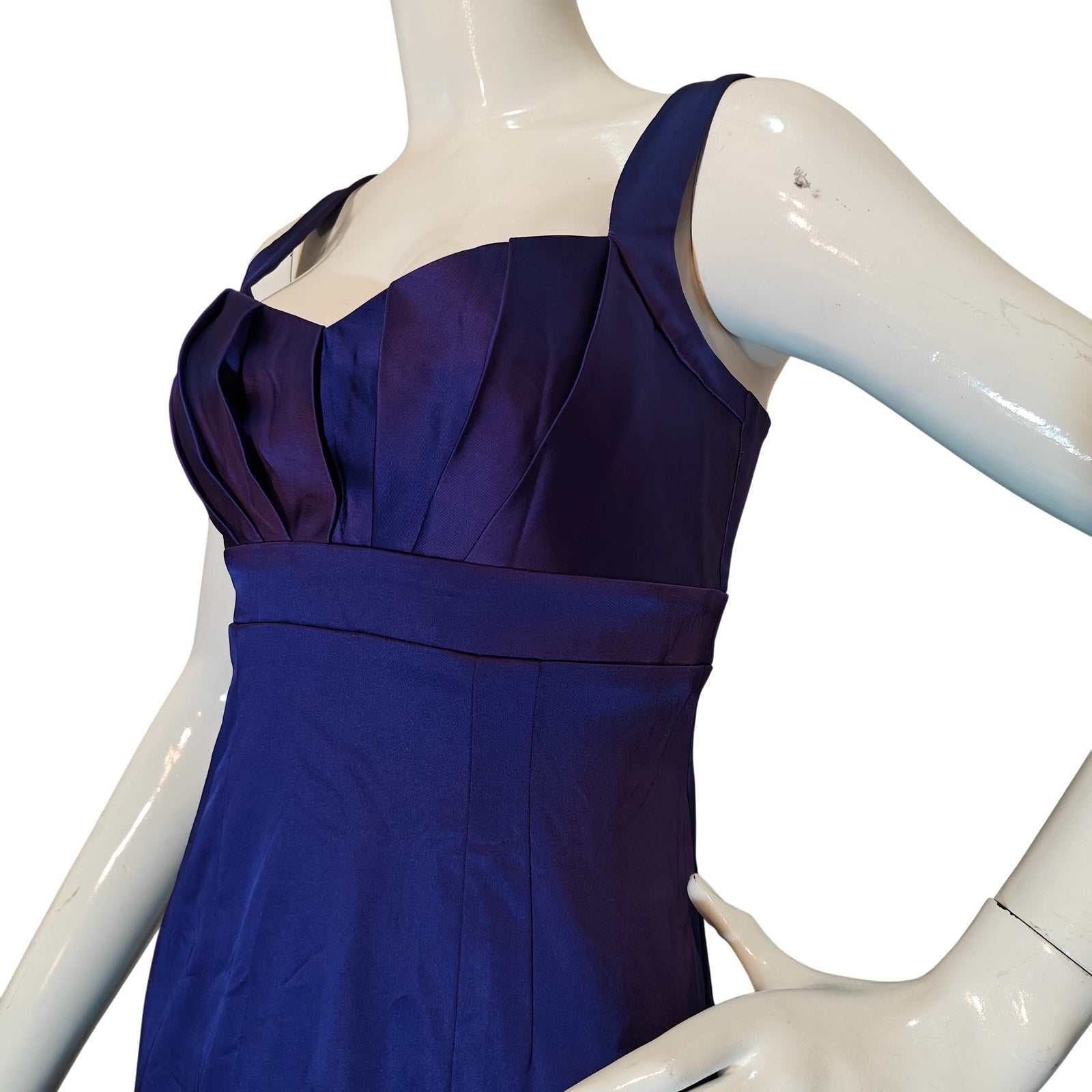 Purple Sheath Dress With Pleated Bodice