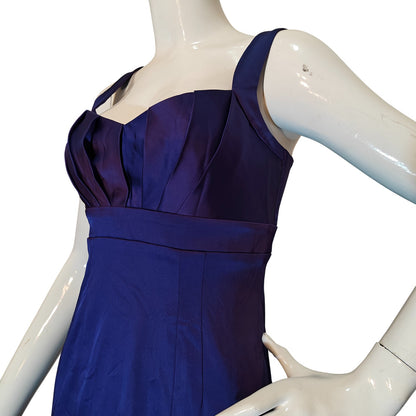Purple Sheath Dress With Pleated Bodice