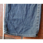 Womens 34 Light Wash Button Fly Flap Pocket Jeans