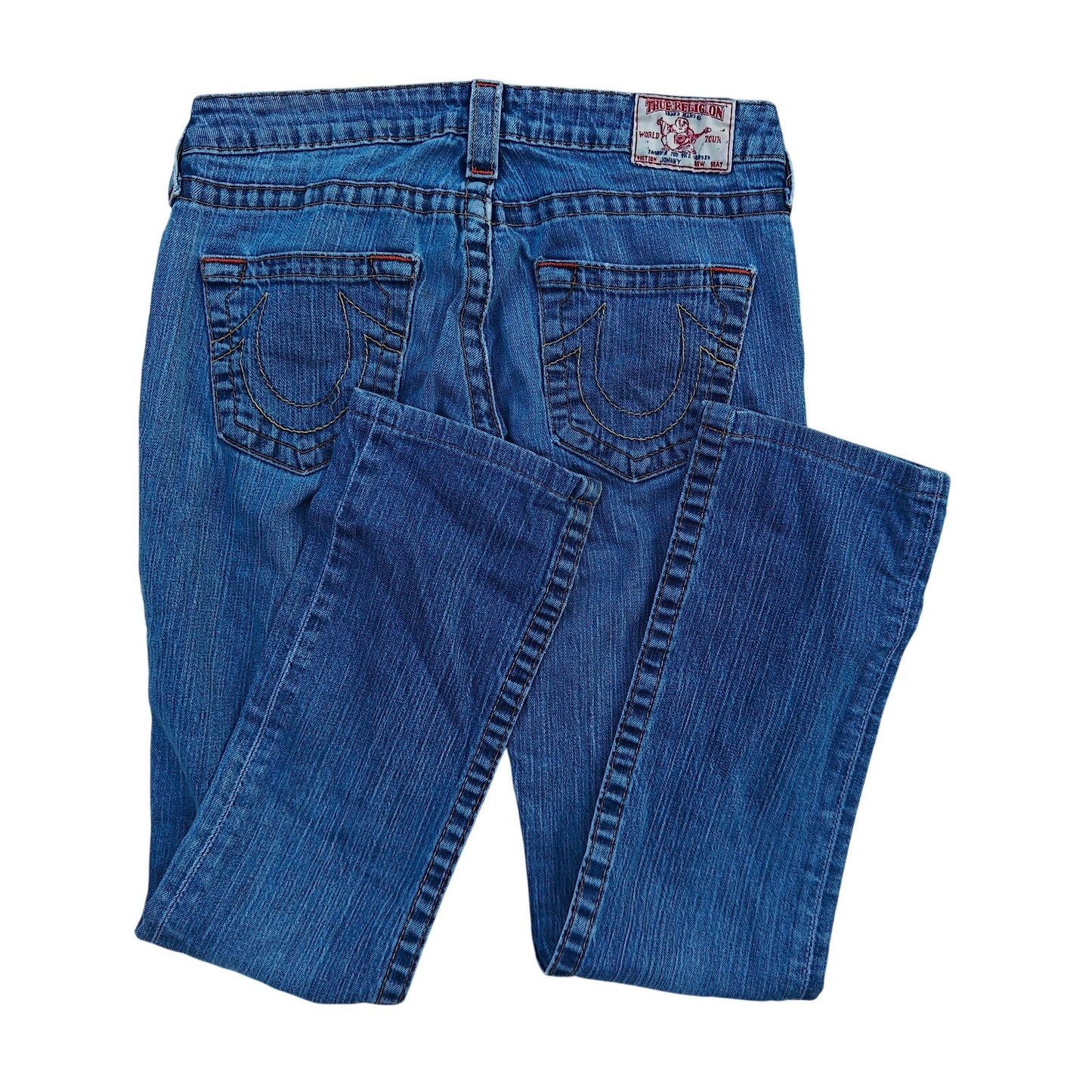 Mid Rise Straight Leg Medium Wash Jeans