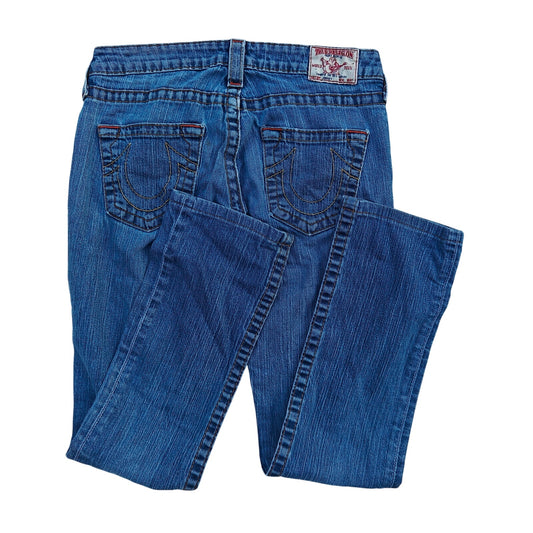 Mid Rise Straight Leg Medium Wash Jeans
