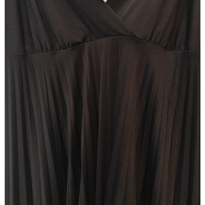 Black Pleated Empire Waist Slip Dress