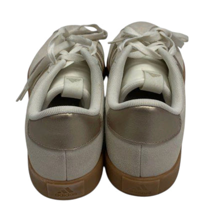 White/Gold Suede Sneakers with Gum Sole