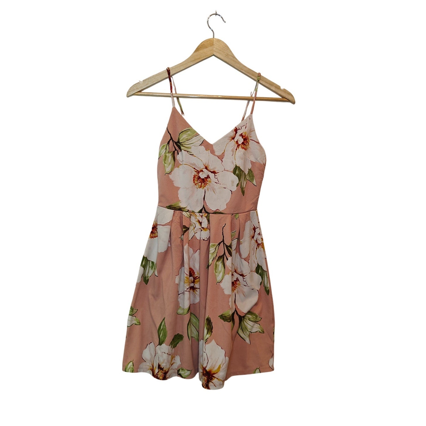 Floral Fit & Flare Pink Mini Dress
