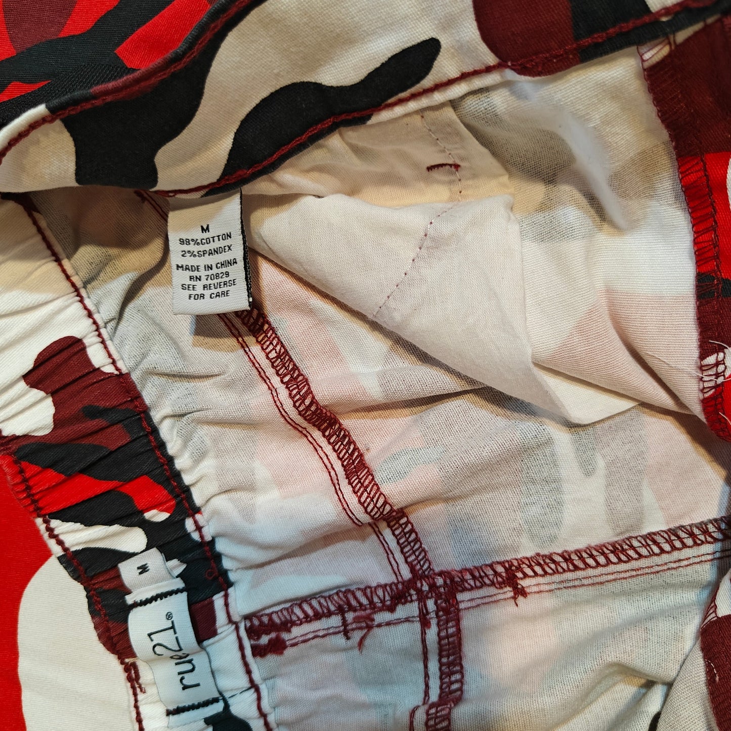 Red Camo High Rise Cargo Joggers