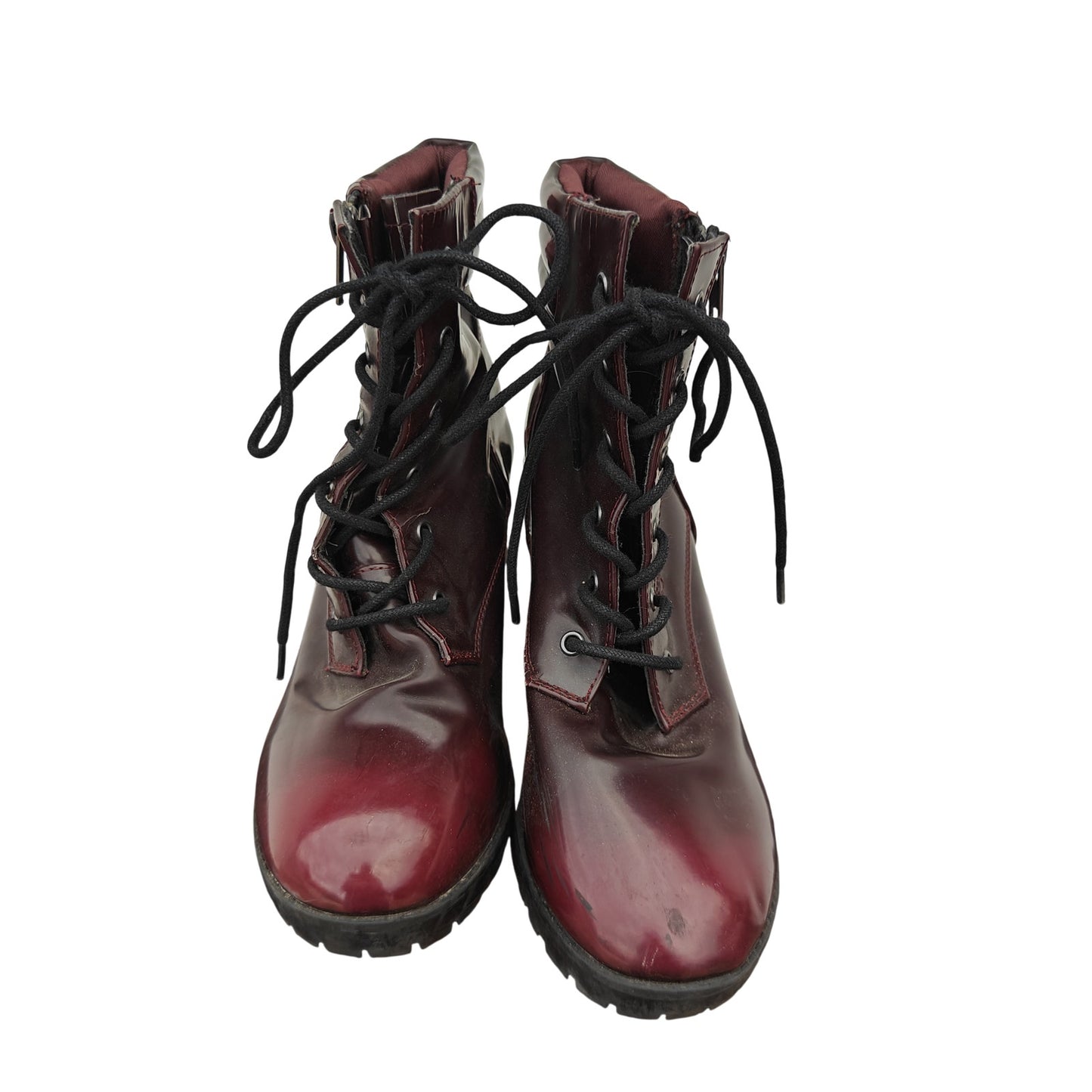 Burgundy Combat Boots