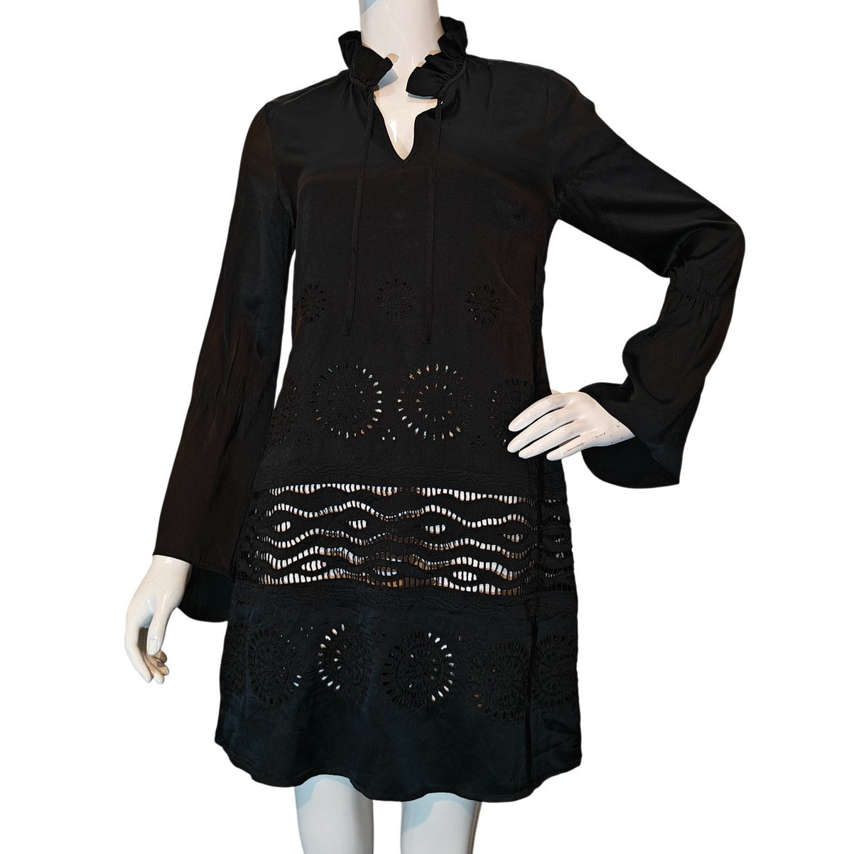 Black Eyelet Tunic Dress