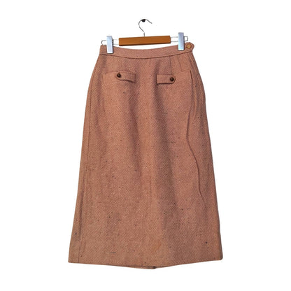 Vintage 70s Wool Tweed Midi Skirt