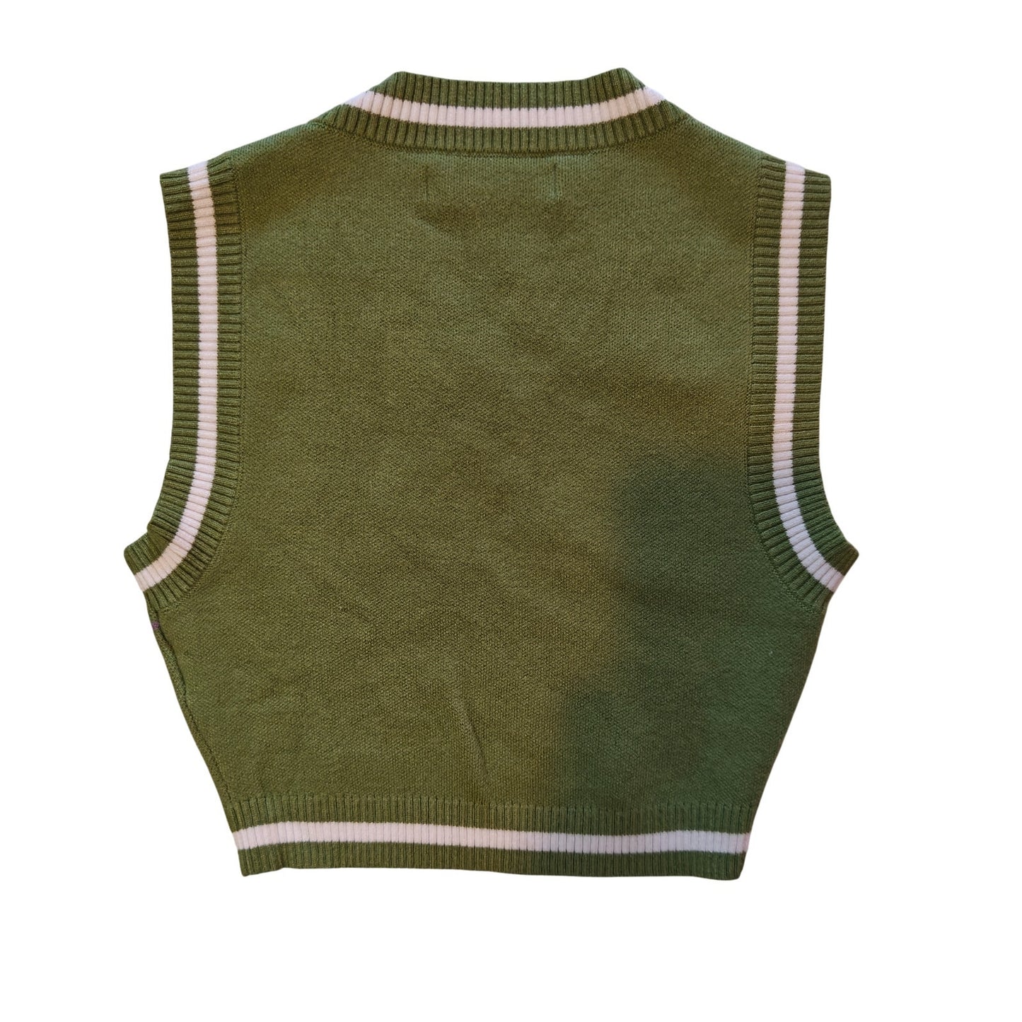 Green and Purple Striped Sweater Vest
