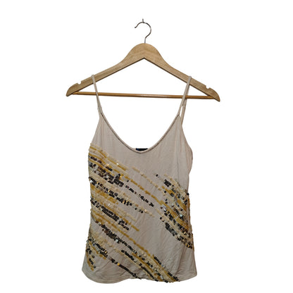 Sequin White and Gold Cami