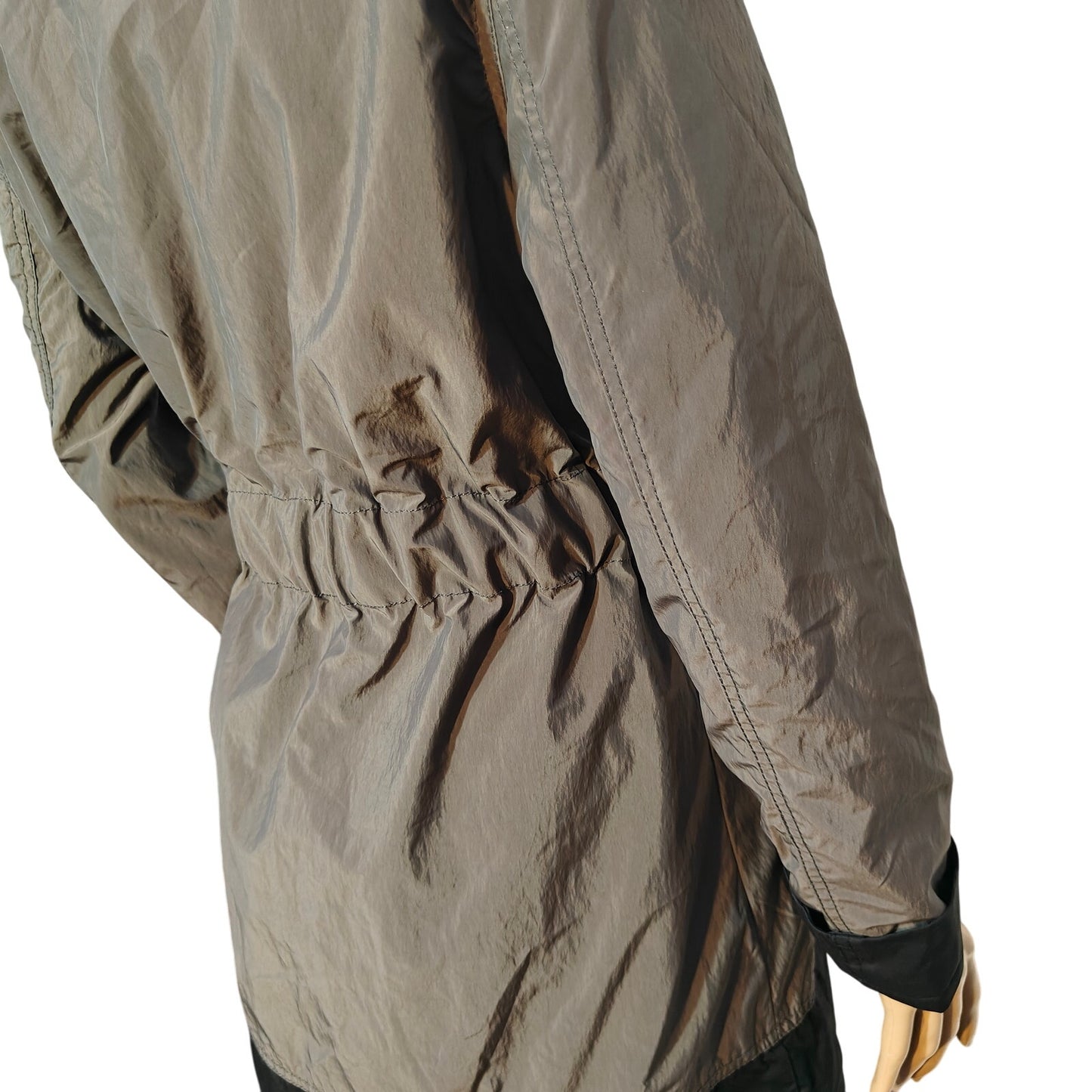 Black/Gray Reversible Belted Raincoat