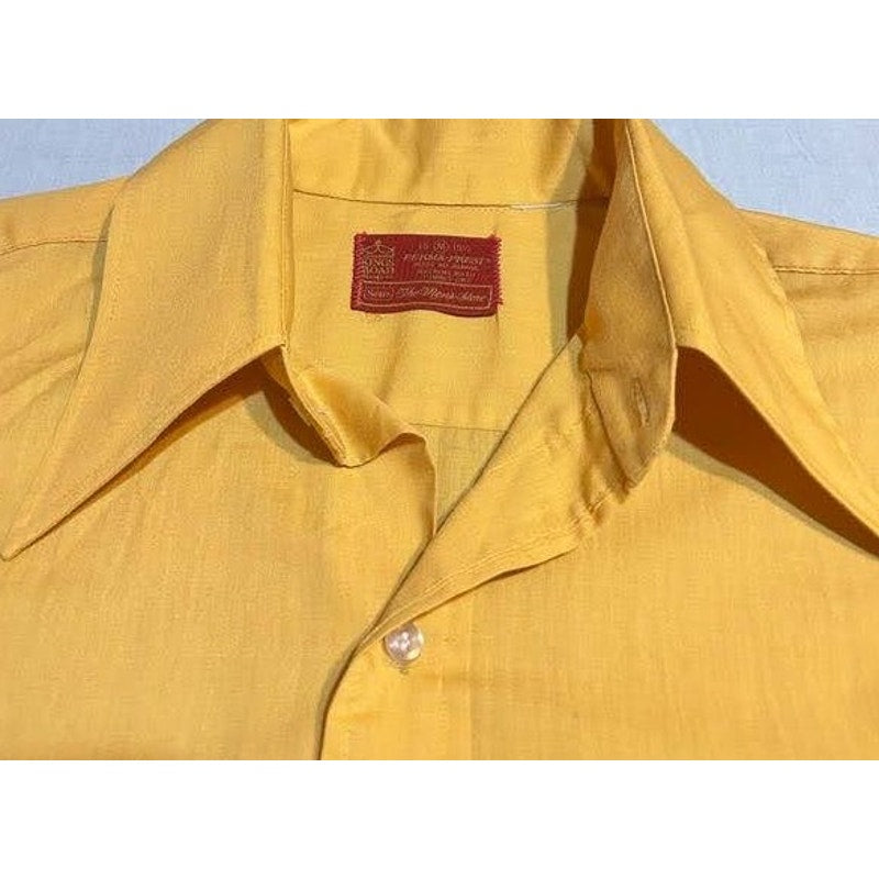 Vintage 70s Button Down Shirt in Yellow