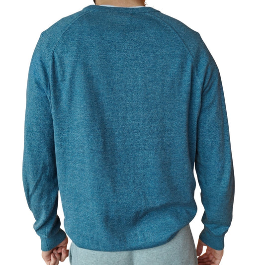 Blue Organic Cotton Crewneck Sweater