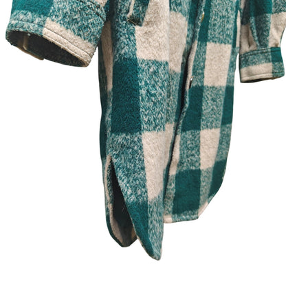 Green Plaid Oversized Shacket Coat