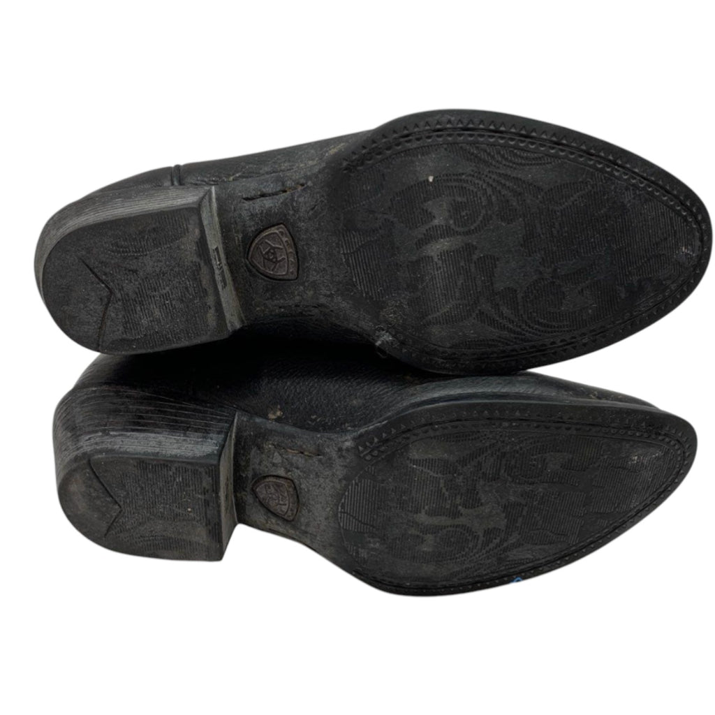 Black Leather Western Cowboy Boots