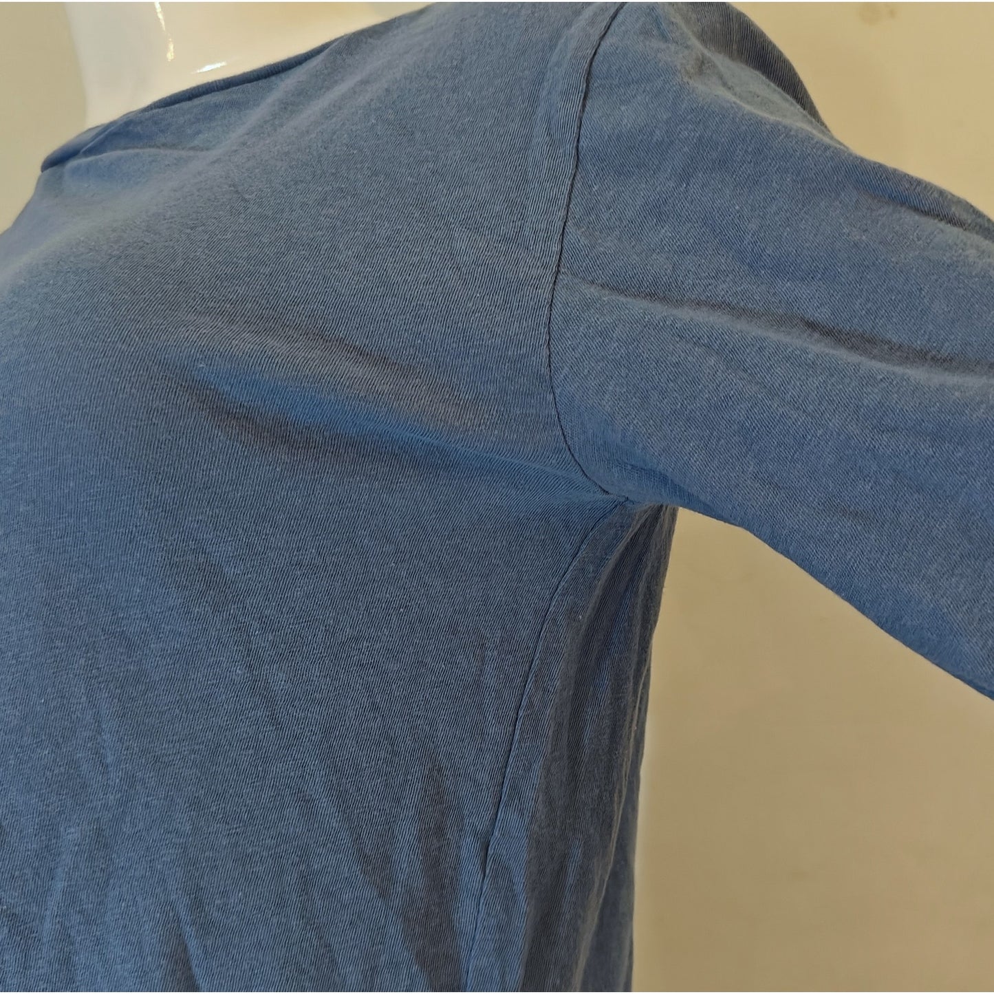 Blue Short-Sleeve Knit Top