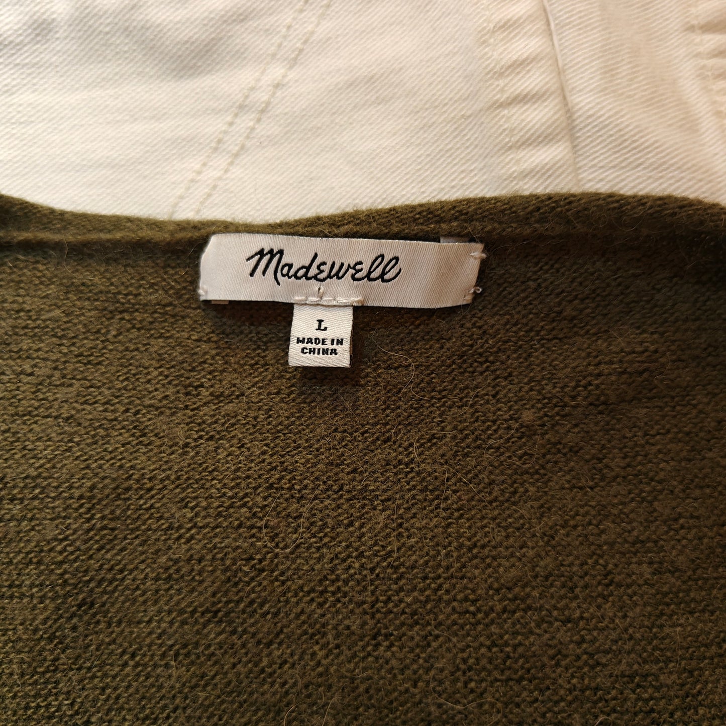 Olive Green Merino Wool Blend Sweater