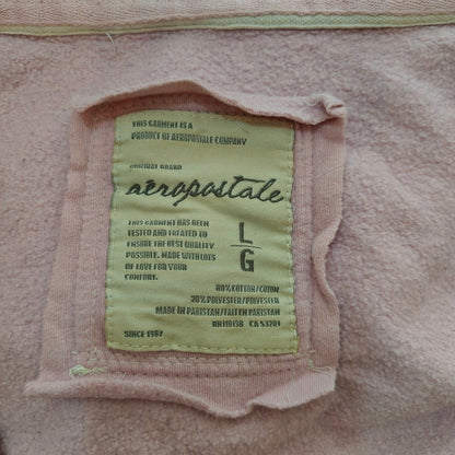 Pink Stitched Logo Zip-Up Hoodie