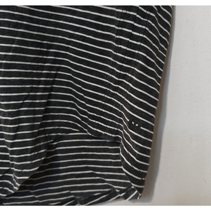 Striped Hooded Short Sleeve Top