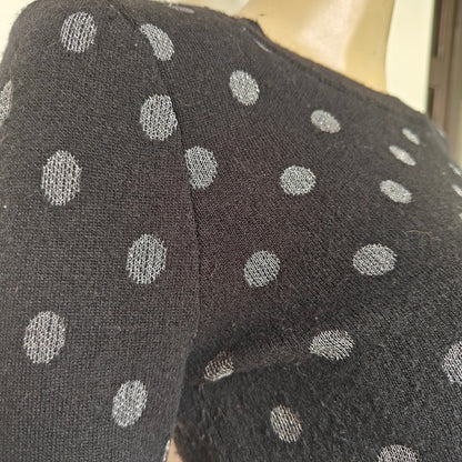 Black With Silver Polka Dot Wool-Blend Sweater