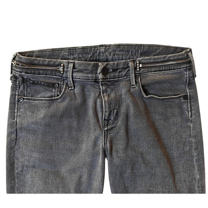 Gray Moto Zip Jeans