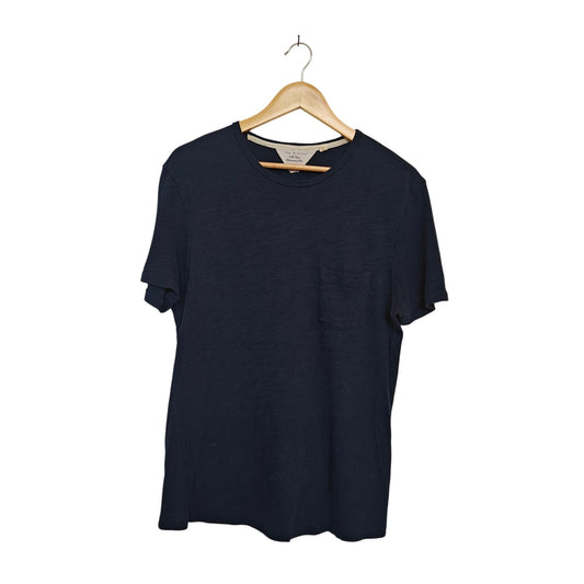 Navy Blue Slub Pocket Tee