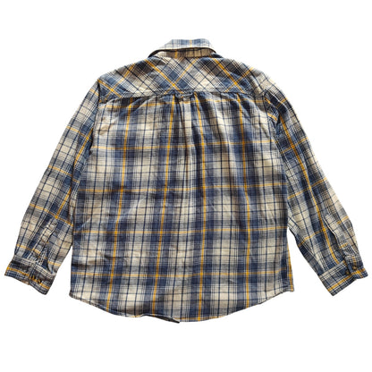 Workwear Blue and Yellow Plaid Flannel Shirt