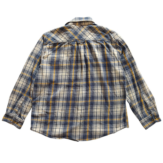 Workwear Blue and Yellow Plaid Flannel Shirt