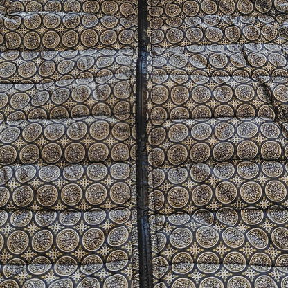 Gray Quilted Geometric Pattern Puffer Vest