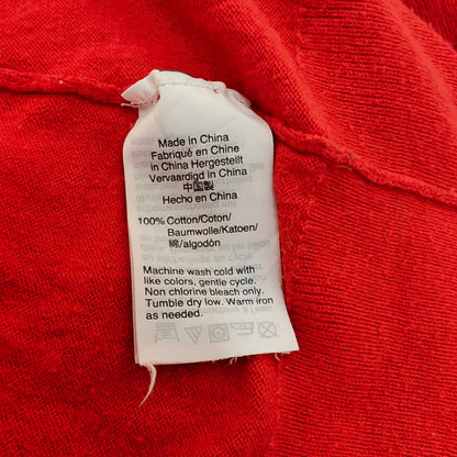 Red Cotton Button Front Cardigan Sweater